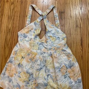 Abercrombie Floral Halter Skort with Yellow and Blue Accents